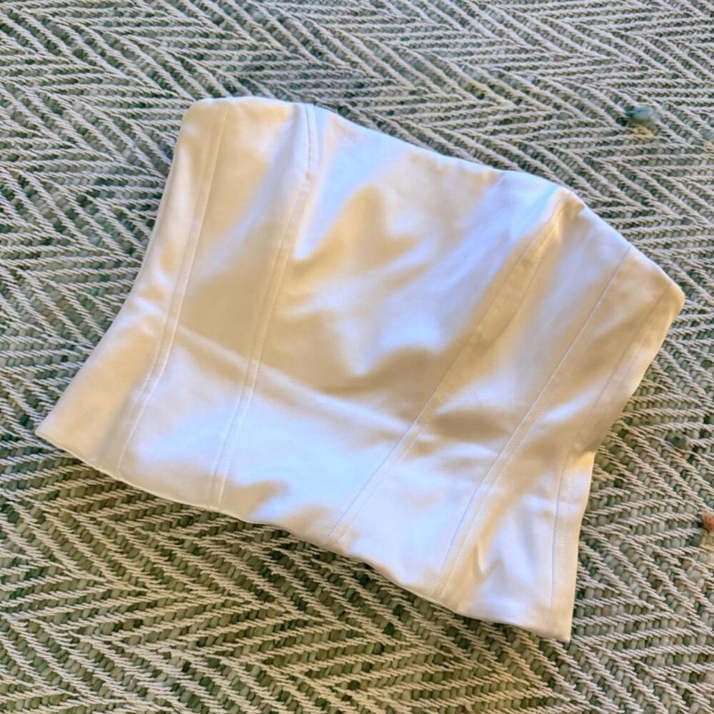 Aritzia Strapless Corset-Style Bustier in Ivory